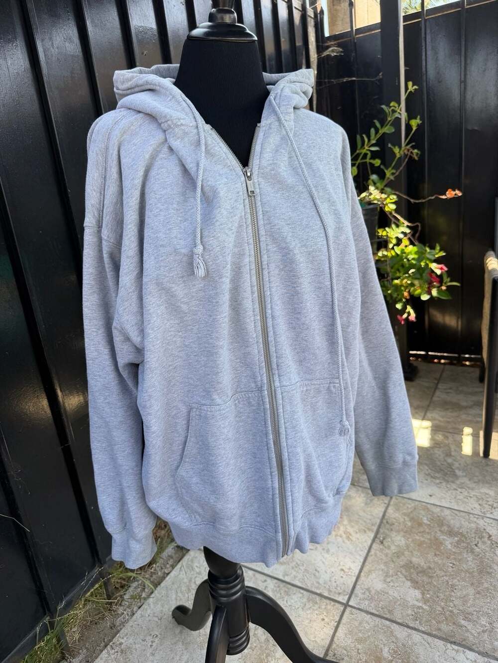 John Galt Melange Christy Zip Up Oversized Hoodie